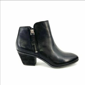 FRYE Judith Zip Bootie Womens Black Leather Ankle